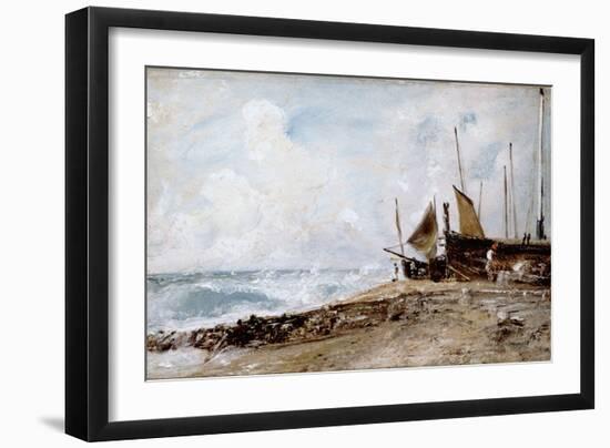 Brighton Beach, 1824 (Oil on Canvas)-John Constable-Framed Giclee Print