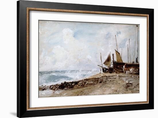 Brighton Beach, 1824 (Oil on Canvas)-John Constable-Framed Giclee Print