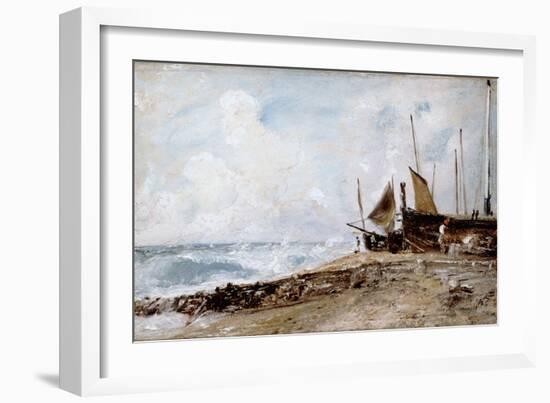 Brighton Beach, 1824 (Oil on Canvas)-John Constable-Framed Giclee Print