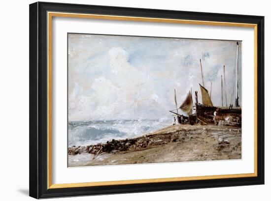 Brighton Beach, 1824 (Oil on Canvas)-John Constable-Framed Giclee Print