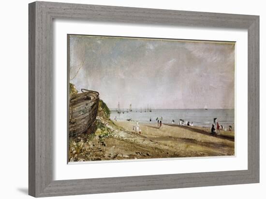 Brighton Beach (Oil on Canvas, 1824)-John Constable-Framed Giclee Print