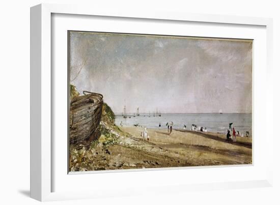 Brighton Beach (Oil on Canvas, 1824)-John Constable-Framed Giclee Print