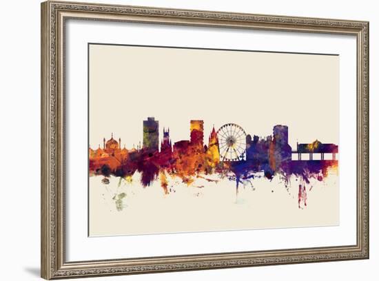 Brighton England Skyline-Michael Tompsett-Framed Art Print