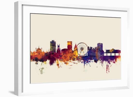 Brighton England Skyline-Michael Tompsett-Framed Art Print