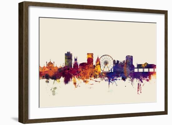 Brighton England Skyline-Michael Tompsett-Framed Art Print