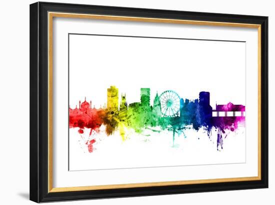 Brighton England Skyline-Michael Tompsett-Framed Art Print