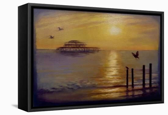 Brighton Gold, 2023, (Oil on Canvas)-Lee Campbell-Framed Premier Image Canvas