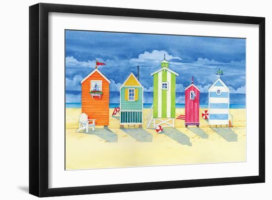 Brighton Huts-Paul Brent-Framed Premium Giclee Print