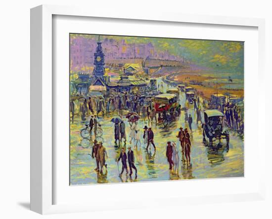 Brighton on a Rainy Day-Robert Tyndall-Framed Giclee Print