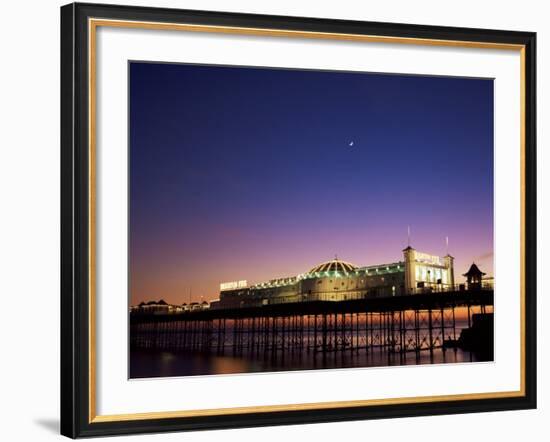 Brighton Pier at Twilight, Brighton, Sussex, England, United Kingdom-Jean Brooks-Framed Photographic Print