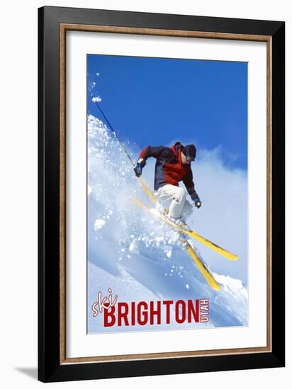 Brighton Resort, Utah - Skier-Lantern Press-Framed Art Print