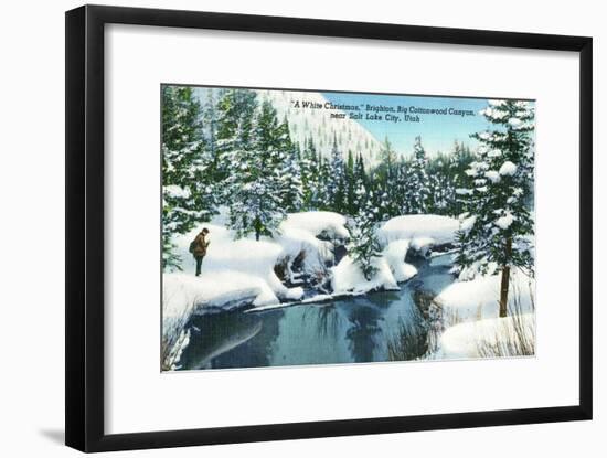 Brighton, Utah, A Snowy Winter Scene in Big Cottonwood Canyon-Lantern Press-Framed Art Print
