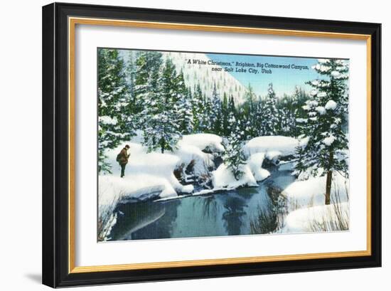 Brighton, Utah, A Snowy Winter Scene in Big Cottonwood Canyon-Lantern Press-Framed Art Print