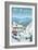 Brighton, Utah - Retro Ski Resort-Lantern Press-Framed Art Print
