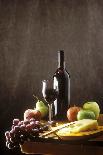 Still Life with Red Wine, Fruit and Cheese-Brigitte Protzel-Photographic Print