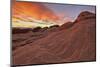Brilliant Orange Clouds at Sunrise over Sandstone, Valley of Fire State Park, Nevada-James Hager-Mounted Photographic Print