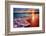 Brilliant Vacation Destination Beach Sunrise with Colorful Sand Bright Sea Foam Pink Clouds and Dis-West Coast Scapes-Framed Photographic Print