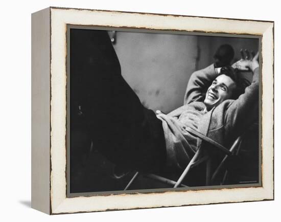 Brilliant Young Canadian Pianist Glenn Gould Laughing at a Columbia Recording Studio-Gordon Parks-Framed Premier Image Canvas