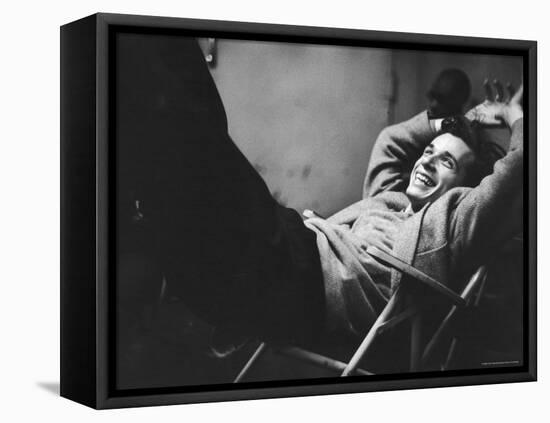 Brilliant Young Canadian Pianist Glenn Gould Laughing at a Columbia Recording Studio-Gordon Parks-Framed Premier Image Canvas