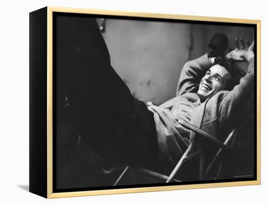 Brilliant Young Canadian Pianist Glenn Gould Laughing at a Columbia Recording Studio-Gordon Parks-Framed Premier Image Canvas