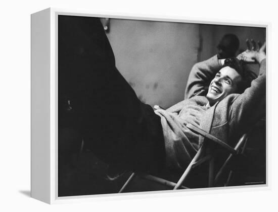 Brilliant Young Canadian Pianist Glenn Gould Laughing at a Columbia Recording Studio-Gordon Parks-Framed Premier Image Canvas