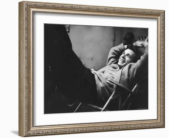 Brilliant Young Canadian Pianist Glenn Gould Laughing at a Columbia Recording Studio-Gordon Parks-Framed Premium Photographic Print