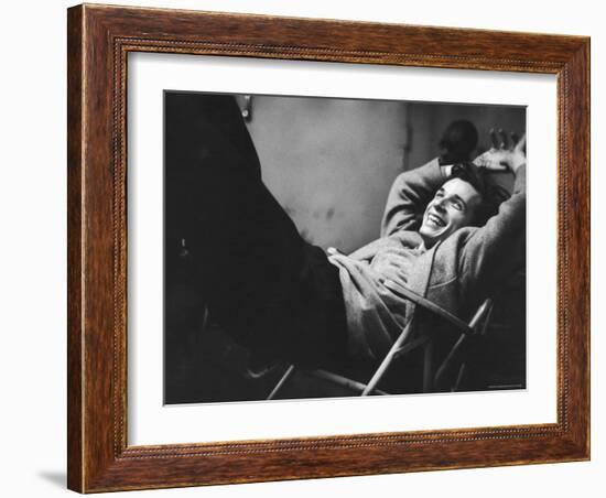 Brilliant Young Canadian Pianist Glenn Gould Laughing at a Columbia Recording Studio-Gordon Parks-Framed Premium Photographic Print