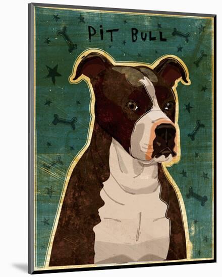 Brindle Pit Bull-John Golden-Mounted Giclee Print