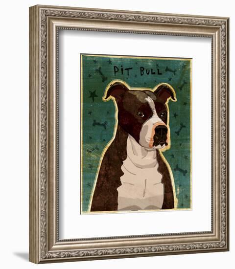 Brindle Pit Bull-John W^ Golden-Framed Art Print