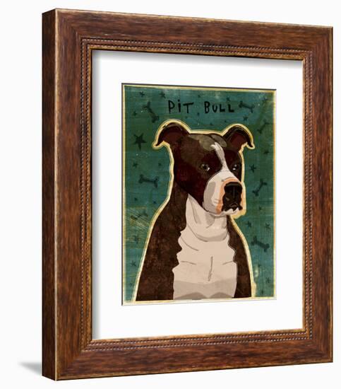 Brindle Pit Bull-John W^ Golden-Framed Art Print