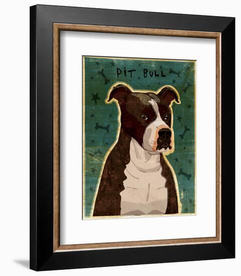 Brindle Pit Bull-John W^ Golden-Framed Art Print