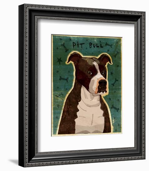 Brindle Pit Bull-John W^ Golden-Framed Art Print