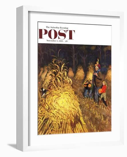 "Bring Home Pumpkins" Saturday Evening Post Cover, November 1, 1952-John Falter-Framed Giclee Print