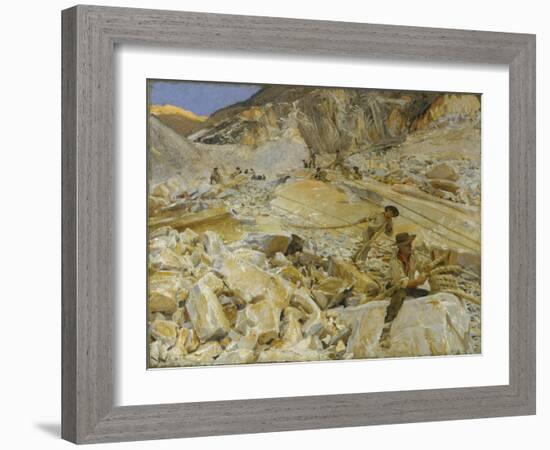 Bringing Down Marble from the Quarries to Carrara, 1911-John Singer Sargent-Framed Giclee Print