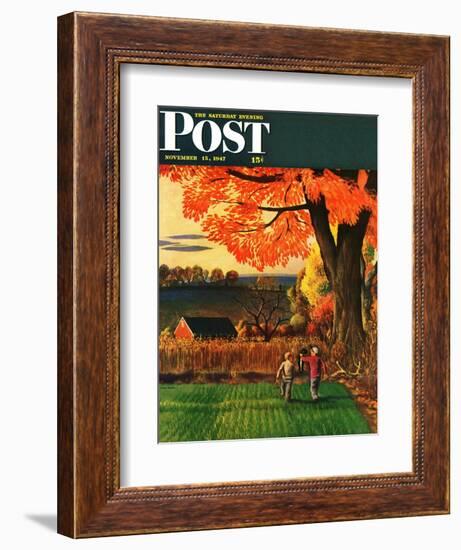 "Bringing Home the Skunk," Saturday Evening Post Cover, November 15, 1947-John Falter-Framed Giclee Print