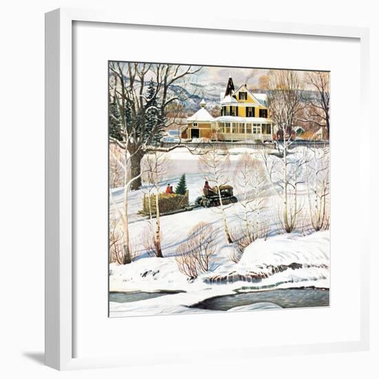 "Bringing Home the Tree", December 21, 1957-John Clymer-Framed Giclee Print