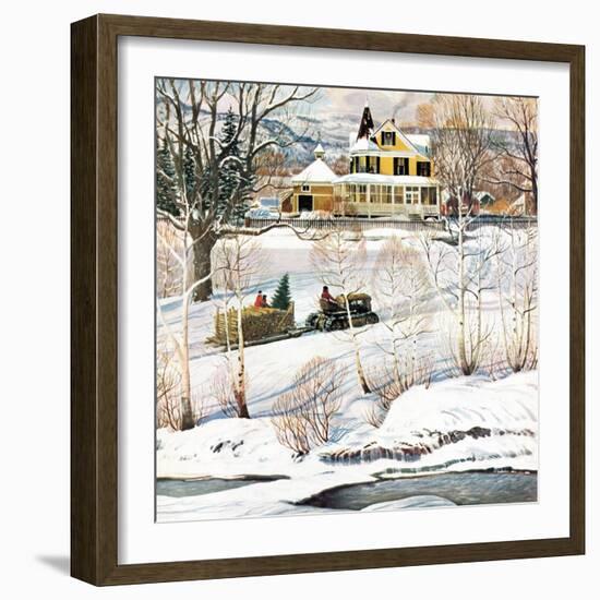 "Bringing Home the Tree", December 21, 1957-John Clymer-Framed Giclee Print