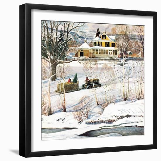 "Bringing Home the Tree", December 21, 1957-John Clymer-Framed Giclee Print