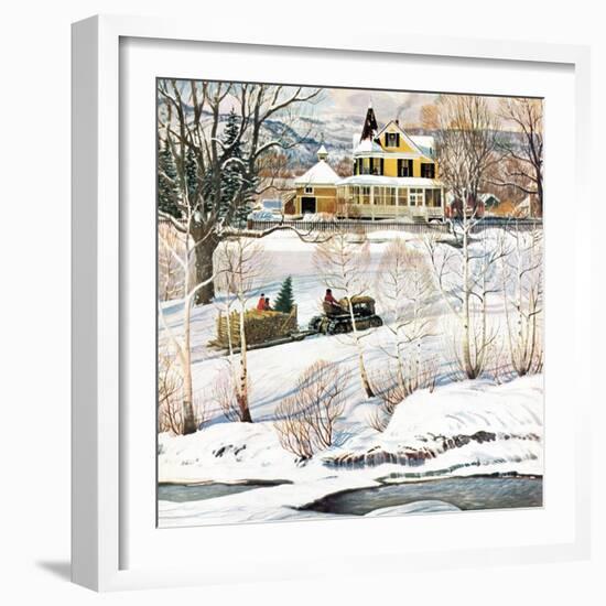 "Bringing Home the Tree", December 21, 1957-John Clymer-Framed Giclee Print