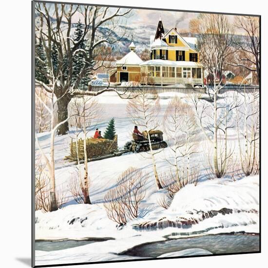 "Bringing Home the Tree", December 21, 1957-John Clymer-Mounted Giclee Print