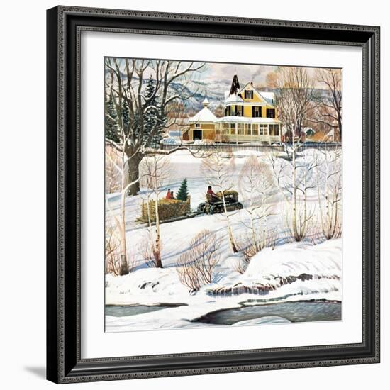 "Bringing Home the Tree", December 21, 1957-John Clymer-Framed Giclee Print