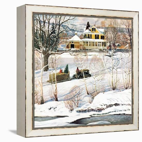 "Bringing Home the Tree", December 21, 1957-John Clymer-Framed Premier Image Canvas