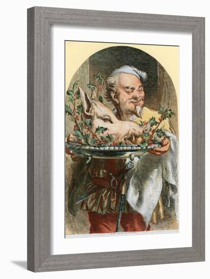 Bringing in the Boar's Head-Sir John Gilbert-Framed Giclee Print