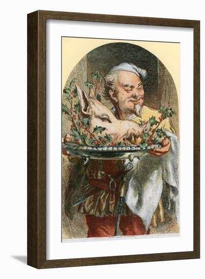 Bringing in the Boar's Head-Sir John Gilbert-Framed Giclee Print