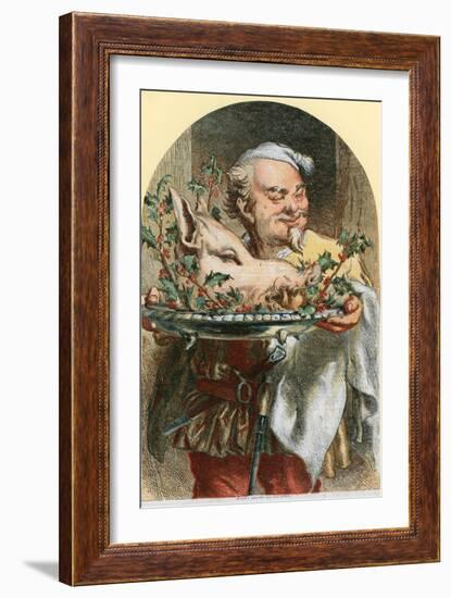 Bringing in the Boar's Head-Sir John Gilbert-Framed Giclee Print