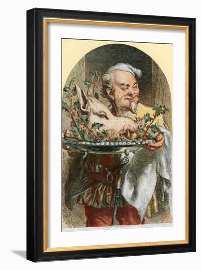 Bringing in the Boar's Head-Sir John Gilbert-Framed Giclee Print