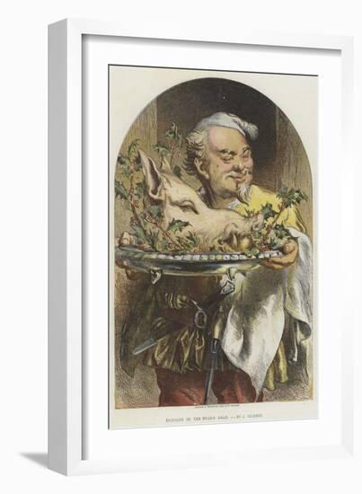 Bringing in the Boar's Head-Sir John Gilbert-Framed Giclee Print