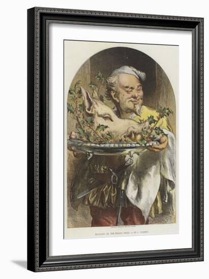 Bringing in the Boar's Head-Sir John Gilbert-Framed Giclee Print