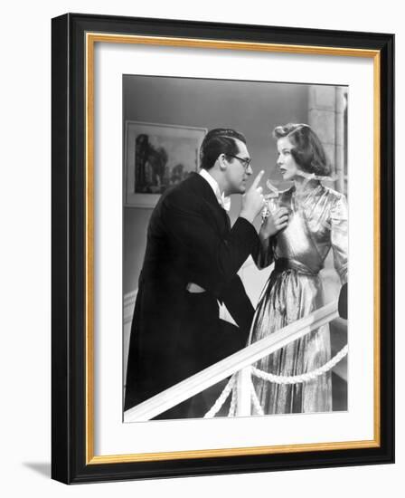 Bringing Up Baby, Cary Grant, Katharine Hepburn, 1938-null-Framed Photo