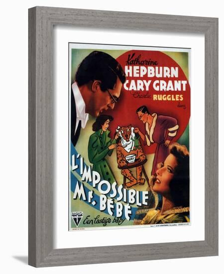 Bringing Up Baby, German Movie Poster, 1938-null-Framed Art Print